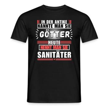 Gods in Antiquity. Today paramedic - Men's T-Shirt - black - Front - AI Model Male 178 light (178cm)