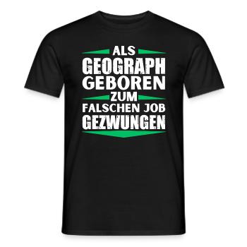 Geographer landed in the wrong job - Men's T-Shirt - black - Front - AI Model Male 178 light (178cm)