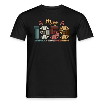 Mai 1959 Geburtstag Mai 1959 Retro - Männer T-Shirt - Schwarz - Vorne - AI Model Male 178 light (178cm)