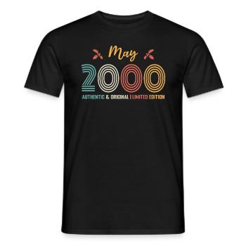 May 2000 Anniversary May 2000 Retro - Men's T-Shirt - black - Front - AI Model Male 178 light (178cm)