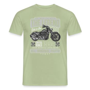 1994 Vintage Man Myth Legend Moto - T-shirt homme - vert sauge - Devant - AI Model Male 178 light (178cm)
