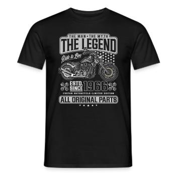 1966 Vintage Man Myth Legend Motorcycle - Men's T-Shirt - black - Front - AI Model Male 178 light (178cm)