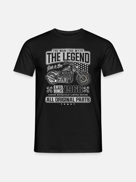 1966 Jahrgang Mann Mythos Legende Motorrad - Mænd T-shirt - sort