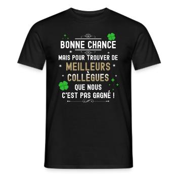 Collègue Annonce homme et femme - T-shirt homme - noir - Devant - AI Model Male 178 light (178cm)