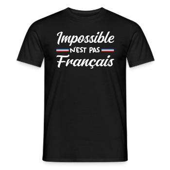 Impossible n est pas francais - T-shirt homme - noir - Devant - AI Model Male 178 light (178cm)