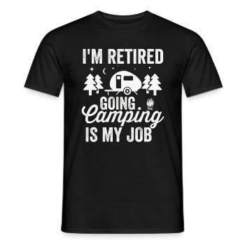 Je suis à la retraite Faire du camping est mon travail - T-shirt homme - noir - Devant - AI Model Male 178 light (178cm)