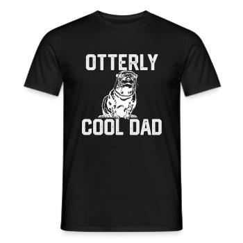 Otterly Cool Dad Funny Fathers Day Dad from Daught - Men's T-Shirt - black - Front - AI Model Male 178 light (178cm)