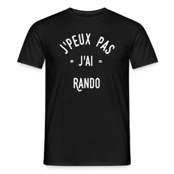 J’peux pas j’ai rando - T-shirt homme - noir - Devant - AI Model Male 178 light (178cm)