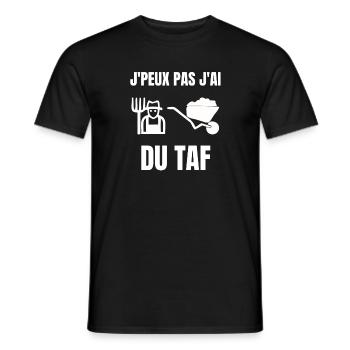 J’peux pas j’ai taf - T-shirt homme - noir - Devant - AI Model Male 178 light (178cm)