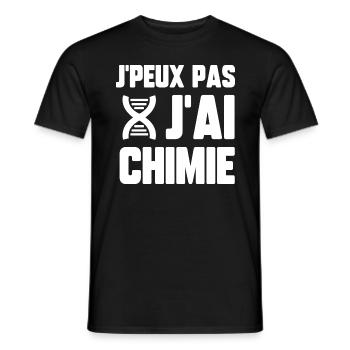 J’peux pas j’ai chimie - T-shirt homme - noir - Devant - AI Model Male 178 light (178cm)