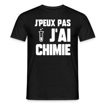J’peux pas j’ai chimie - T-shirt homme - noir - Devant - AI Model Male 178 light (178cm)