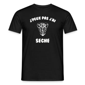 J’peux pas j’ai seche - T-shirt homme - noir - Devant - AI Model Male 178 light (178cm)