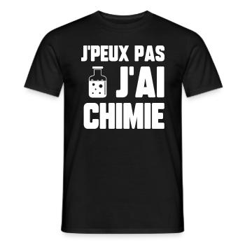 J’peux pas j’ai chimie - T-shirt homme - noir - Devant - AI Model Male 178 light (178cm)