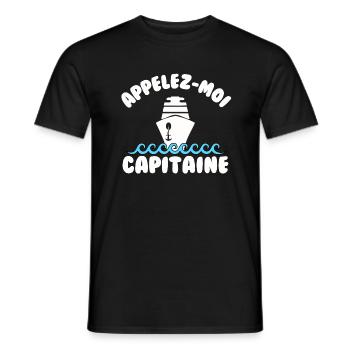 Appelez moi capitaine - T-shirt homme - noir - Devant - AI Model Male 178 light (178cm)