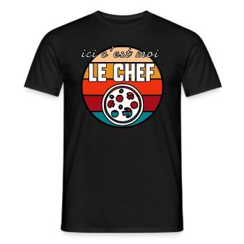 c’est moi le chef - T-shirt homme - noir - Devant - AI Model Male 178 light (178cm)