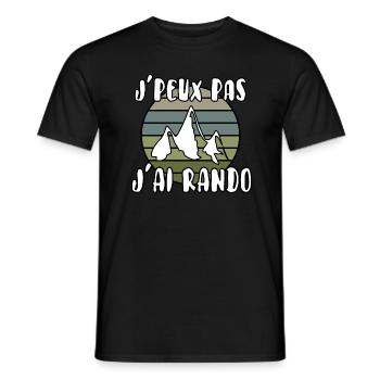J’peux pas j’ai rando - T-shirt homme - noir - Devant - AI Model Male 178 light (178cm)
