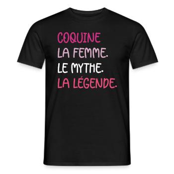 Coquine - T-shirt homme - noir - Devant - AI Model Male 178 light (178cm)