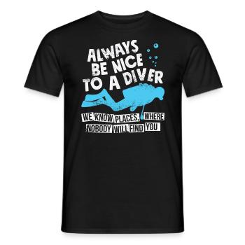Funny Scuba Diving For Divers - Funny Diving - Men's T-Shirt - black - Front - AI Model Male 178 light (178cm)
