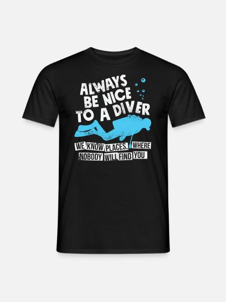Funny Scuba Diving For Divers - Lustiges Tauchen - Mænd T-shirt - sort