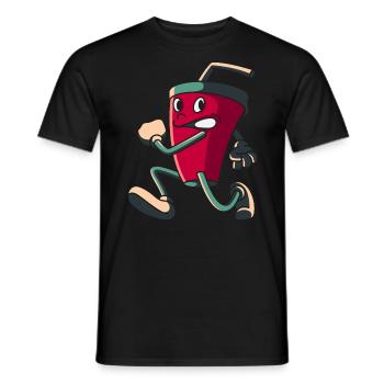 Laufendes Getränk, geschenk trinken limonade cola - Männer T-Shirt - Schwarz - Vorne - AI Model Male 178 light (178cm)