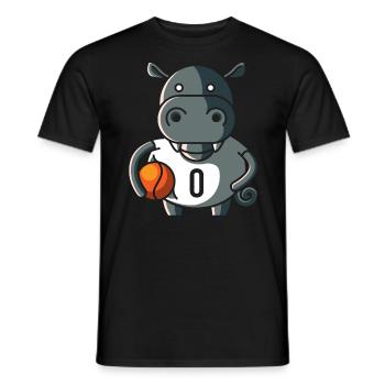Pallacanestro di ippopotamo, slamdunk di sport palla regalo - T-shirt uomo - nero - Fronte - AI Model Male 178 light (178cm)