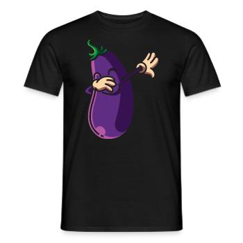 Aubergine Dab, cadeau de légumes dabben dabbing dab - T-shirt homme - noir - Devant - AI Model Male 178 light (178cm)