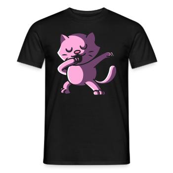 Chat tamponné, tamponnez l'animal mignon - T-shirt homme - noir - Devant - AI Model Male 178 light (178cm)