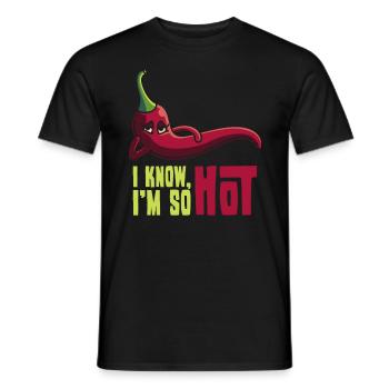 I'm so hot, gift chili peppers spicy - Men's T-Shirt - black - Front - AI Model Male 178 light (178cm)