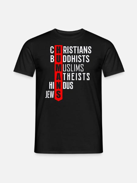 Menschen, christ mulim jude hindu religion - Männer T-Shirt - Schwarz