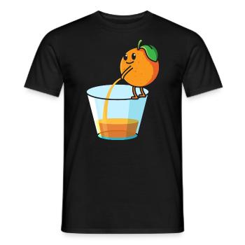 Pipi orange, fruit jus d'orange fruit - T-shirt homme - noir - Devant - AI Model Male 178 light (178cm)