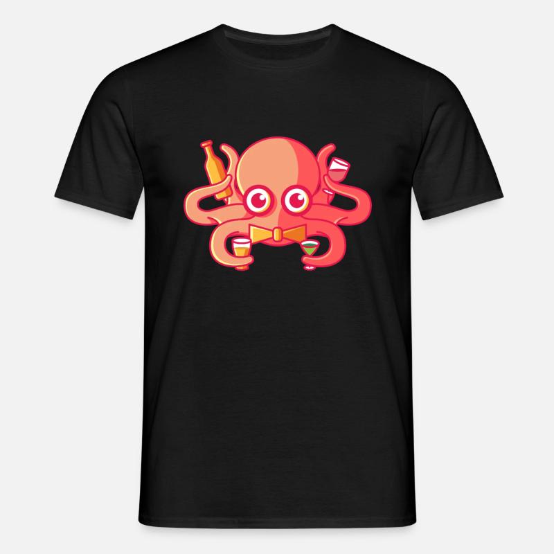 Octopus bartender - Men's T-Shirt - black