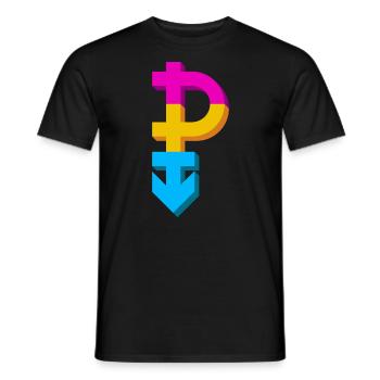 Pansexuality symbol, gender gay lesbian - Men's T-Shirt - black - Front - AI Model Male 178 light (178cm)