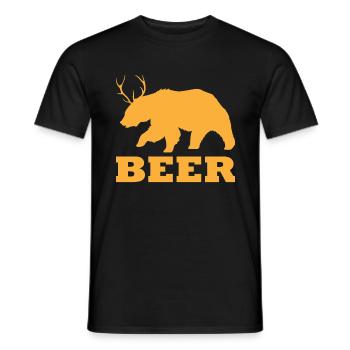 Cadeau de bière, cerf ours animal créature mythique cadeau - T-shirt homme - noir - Devant - AI Model Male 178 light (178cm)