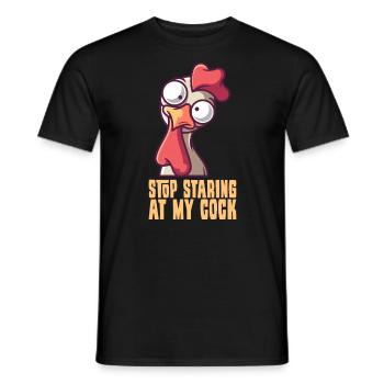Stop Staring At My Cock - Men's T-Shirt - black - Front - AI Model Male 178 light (178cm)
