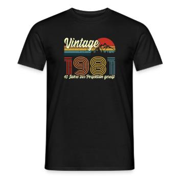 1981 Millésime mûri à la perfection pendant 40 ans - T-shirt homme - noir - Devant - AI Model Male 178 light (178cm)