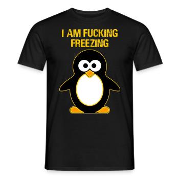 Je Suis en Train de Geler Pingouin - T-shirt homme - noir - Devant - AI Model Male 178 light (178cm)