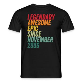 16. Geburtstag 16 Jahre 2006 November - Männer T-Shirt - Schwarz - Vorne - AI Model Male 178 light (178cm)