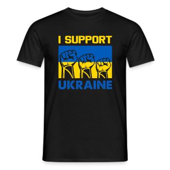 I Support Ukraine - Ukraine Krieg - Männer T-Shirt - Schwarz - Vorne - AI Model Male 178 light (178cm)