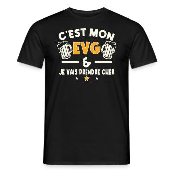 C'est mon evg je vais prendre cher Humour cadeau - T-shirt homme - noir - Devant - AI Model Male 178 light (178cm)