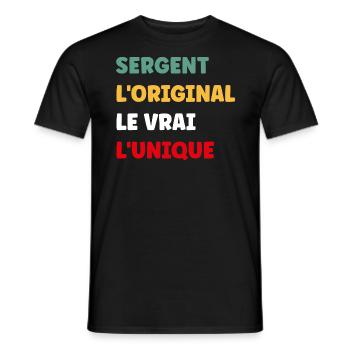 sergent - T-shirt homme - noir - Devant - AI Model Male 178 light (178cm)