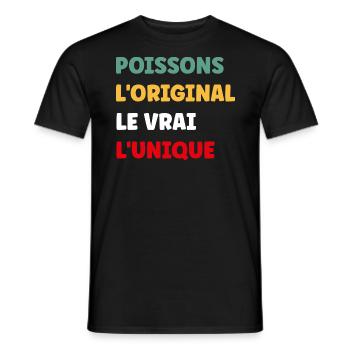 poissons - T-shirt homme - noir - Devant - AI Model Male 178 light (178cm)