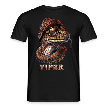 Trendy Snake - Men's T-Shirt - black - Front - AI Model Male 178 light (178cm)