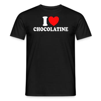 Humour I Love Chocolatine Boulanger - T-shirt homme - noir - Devant - AI Model Male 178 light (178cm)