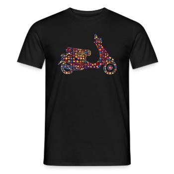 Scooter driven with flowers - Men's T-Shirt - black - Front - AI Model Male 178 light (178cm)