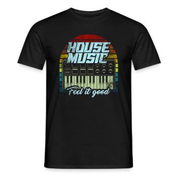 Musique House - T-shirt homme - noir - Devant - AI Model Male 178 light (178cm)