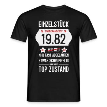 44. GEBURTSTAG 1982 EINZELSTÜCK PREISSCHILD - Männer T-Shirt - Schwarz - Vorne - AI Model Male 178 light (178cm)