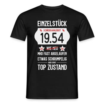 72. GEBURTSTAG 1954 EINZELSTÜCK PREISSCHILD - Männer T-Shirt - Schwarz - Vorne - AI Model Male 178 light (178cm)