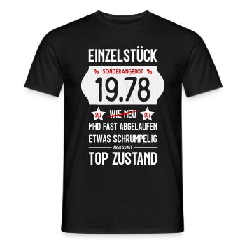 48. GEBURTSTAG 1978 EINZELSTÜCK PREISSCHILD - Männer T-Shirt - Schwarz - Vorne - AI Model Male 178 light (178cm)
