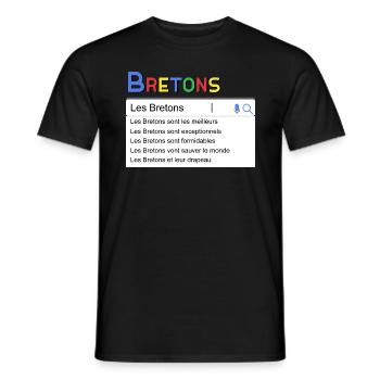 Bretons Idée Cadeau Humour Bretagne - T-shirt homme - noir - Devant - AI Model Male 178 light (178cm)