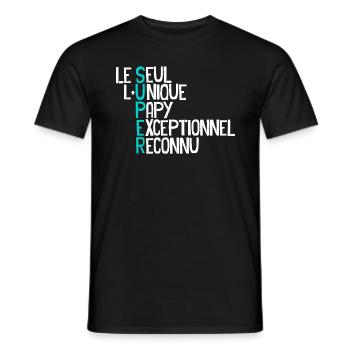 Papy unique Le Seul C'est Mon Grand-Père - T-shirt homme - noir - Devant - AI Model Male 178 light (178cm)